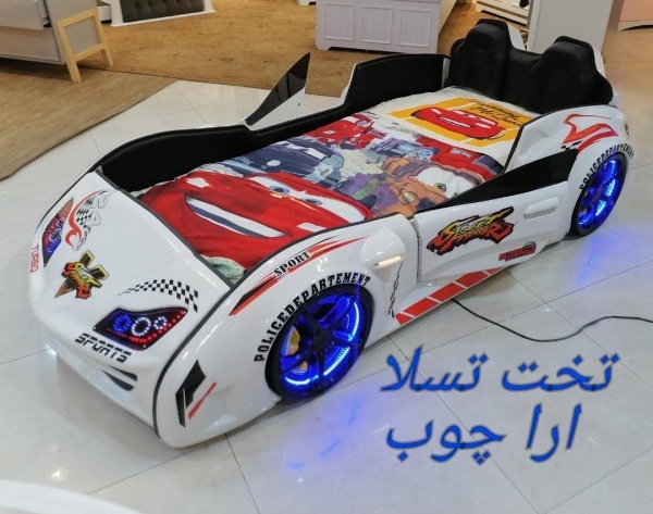 تخت خواب کودک و نوجوان ماشین ارا چوب